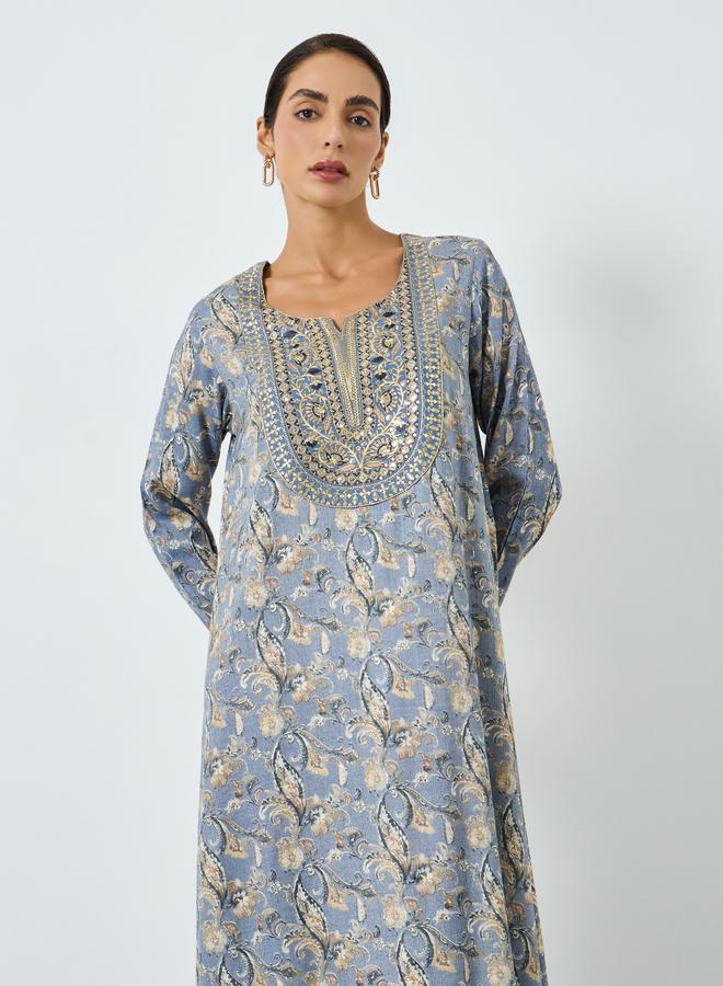 Maxim Creation Women Threadwork Embroidery Printed Jalabiya - Image 1